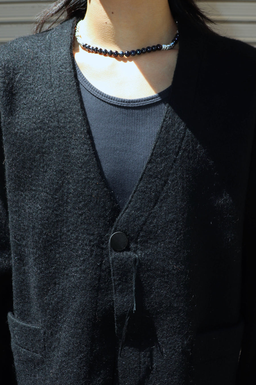 ［ー］MINUS  2025aw Cut Off 1B Cardigan(BLACK)