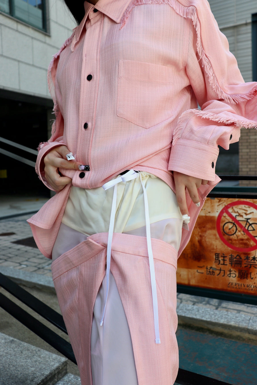 TOGA  Rayon plain weave frill skirt