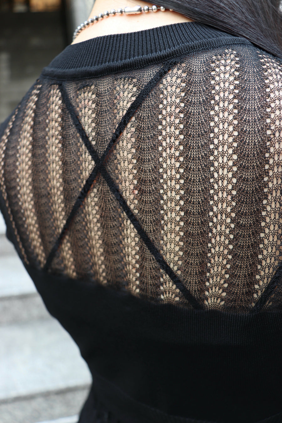 FETICO(フェティコ)のCONVERTIBLE SHEER STRIPE KNIT CARDIGANの通販