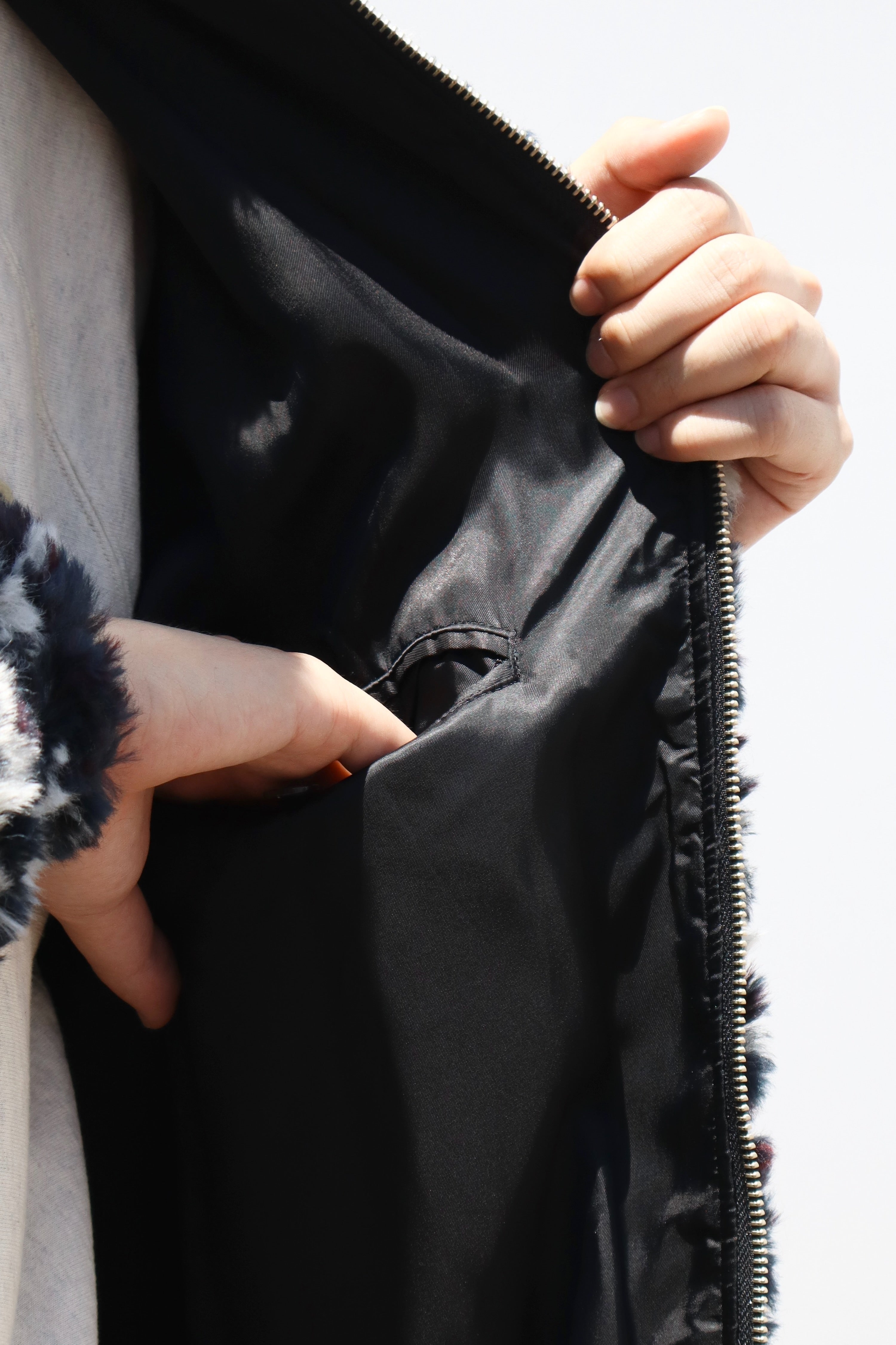 SUGARHILL(シュガーヒル)のJACQUARD FUR ZIP JACKET WHITE JACQUARDの