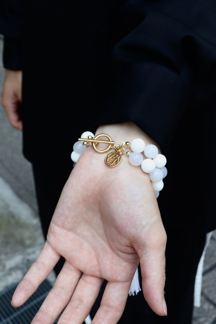 SOSHIOTSUKI  DOUBLE JUZU BRACELET-2(WHITE)