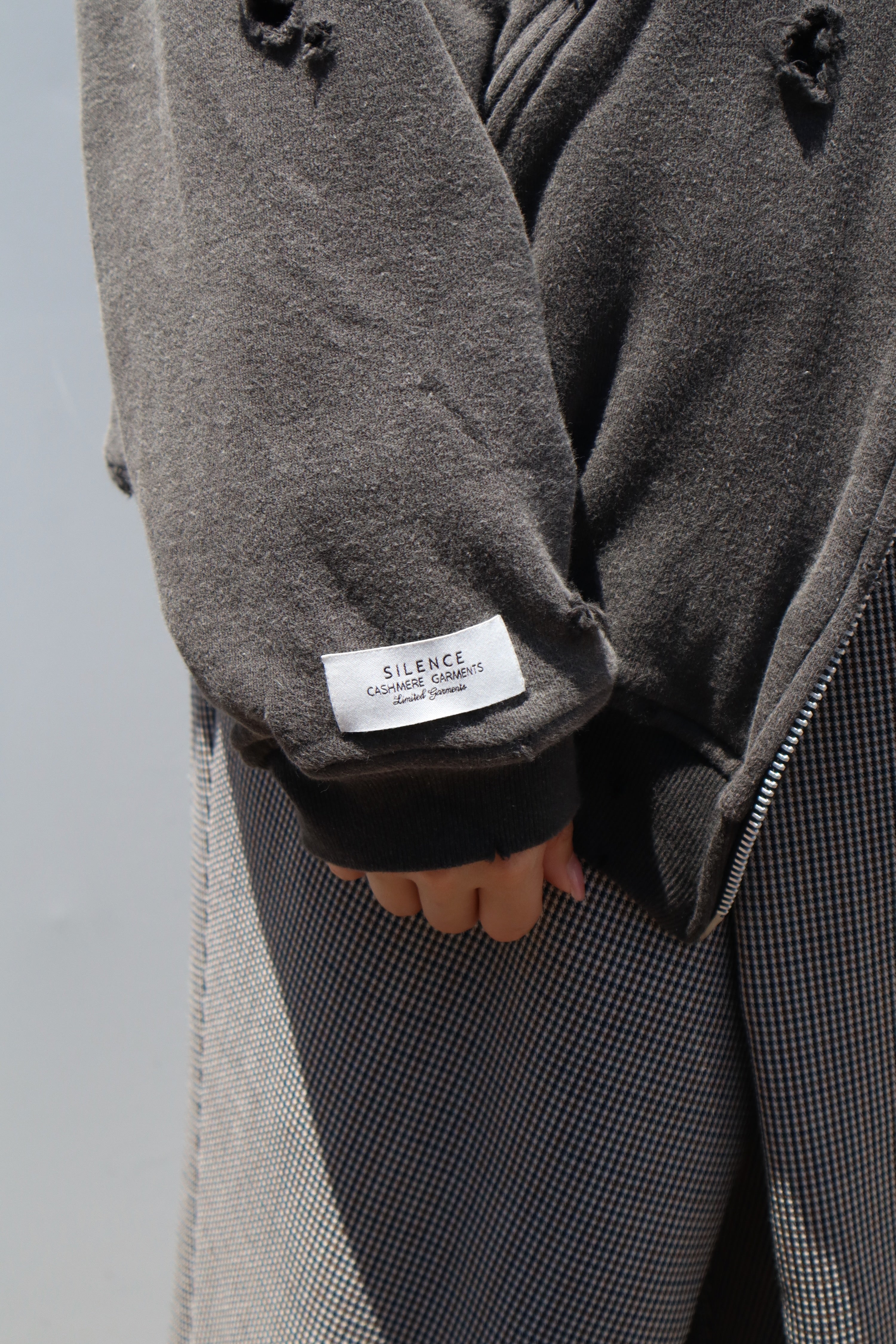 LEH(レー)のDamage Zip Sweat Parka Ink Blackの通販｜PALETTE art