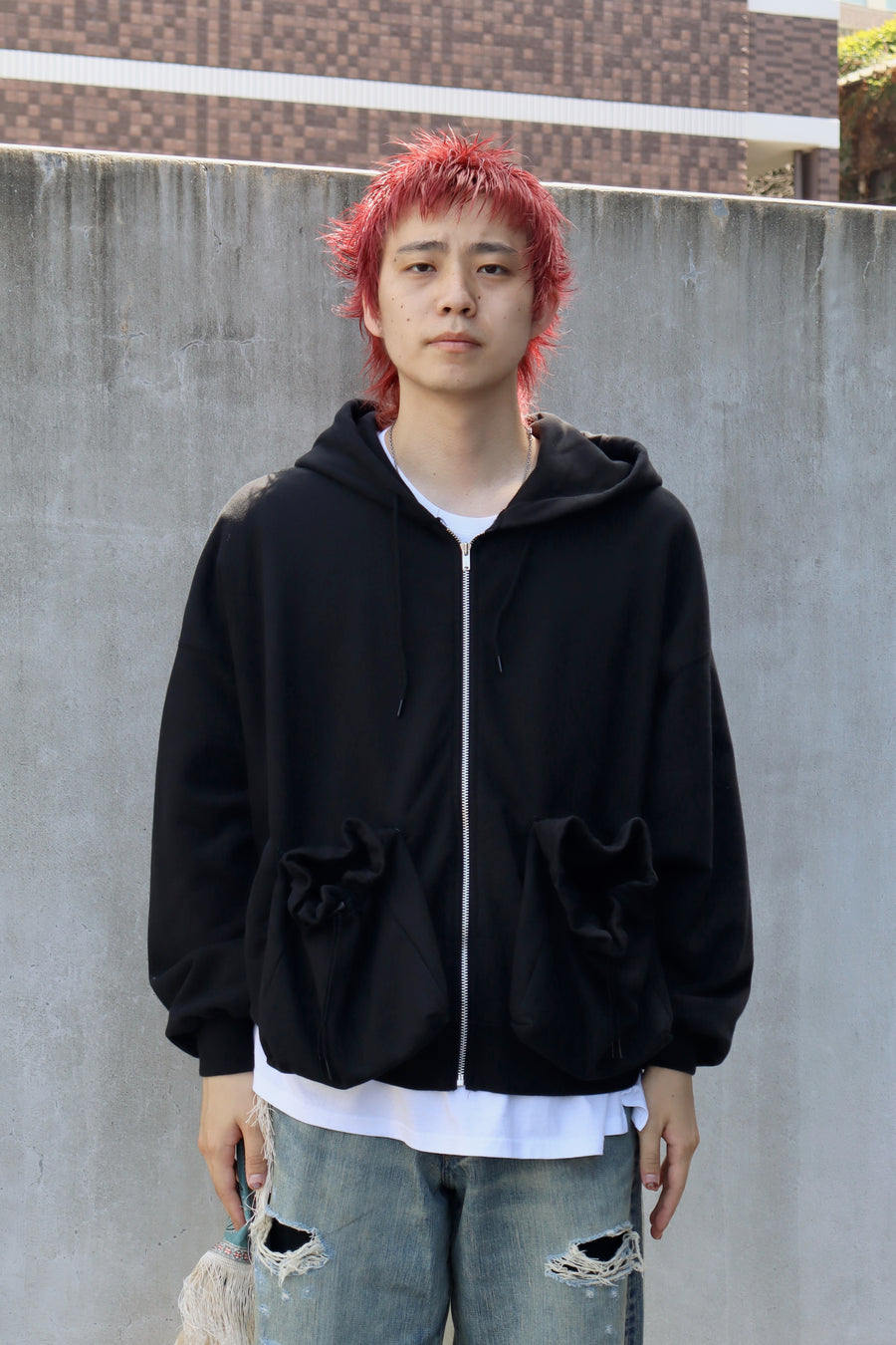 セール！本日限定【美品】nowos 2025aw Zip up Hoodie SHINYAKOZUKA(シンヤコヅカ)のORDINARY OLD STYLE ZIP HOODIE BLACK