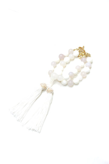 SOSHIOTSUKI  DOUBLE JUZU BRACELET-2(WHITE)