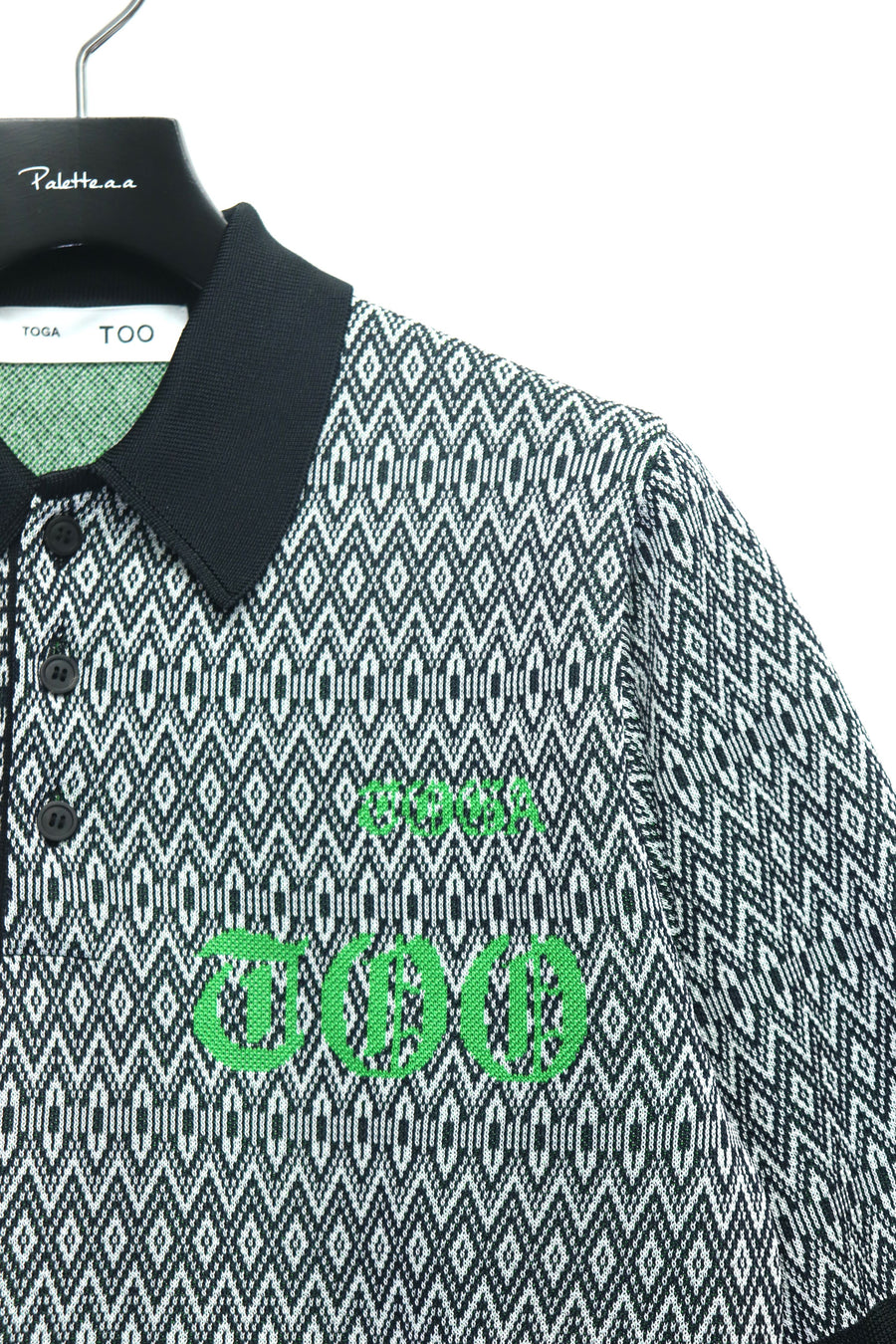TOGA VIRILIS  Logo knit polo shirt(OFF WHITE)