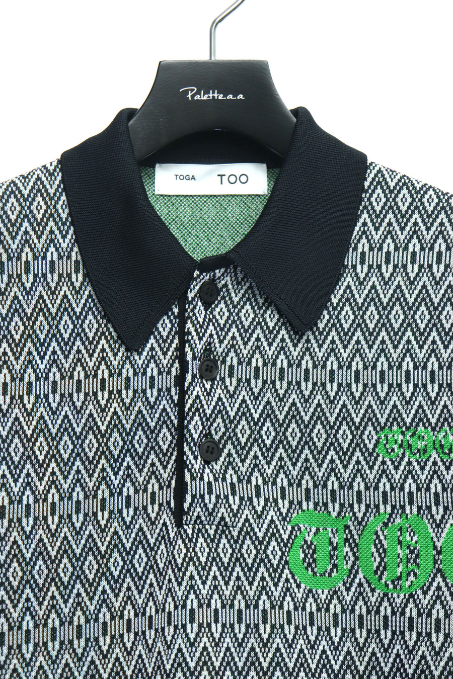 TOGA VIRILIS  Logo knit polo shirt(OFF WHITE)