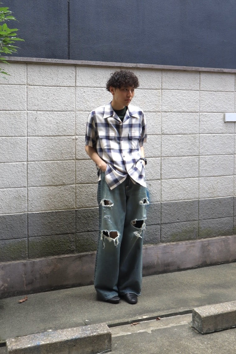 SUGARHILL  DAMAGED MODERN DENIM PANTS WIDE CUT