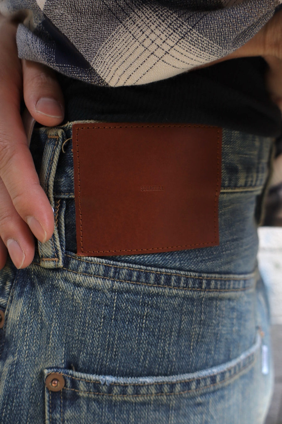 SUGARHILL  DAMAGED MODERN DENIM PANTS WIDE CUT