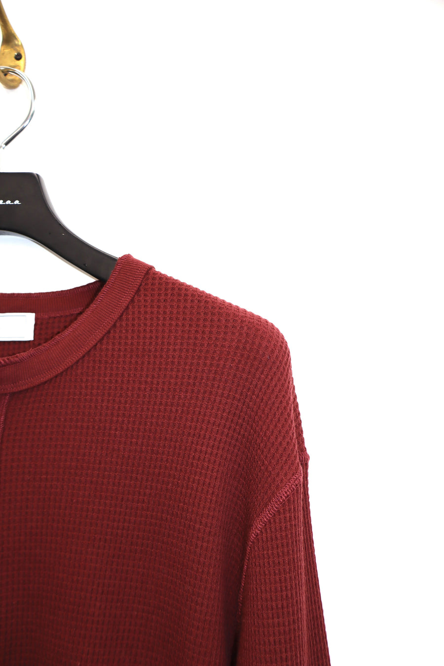 Urig 2025aw 4B HENRYNECK WAFFLE LS(BORDEAUX)