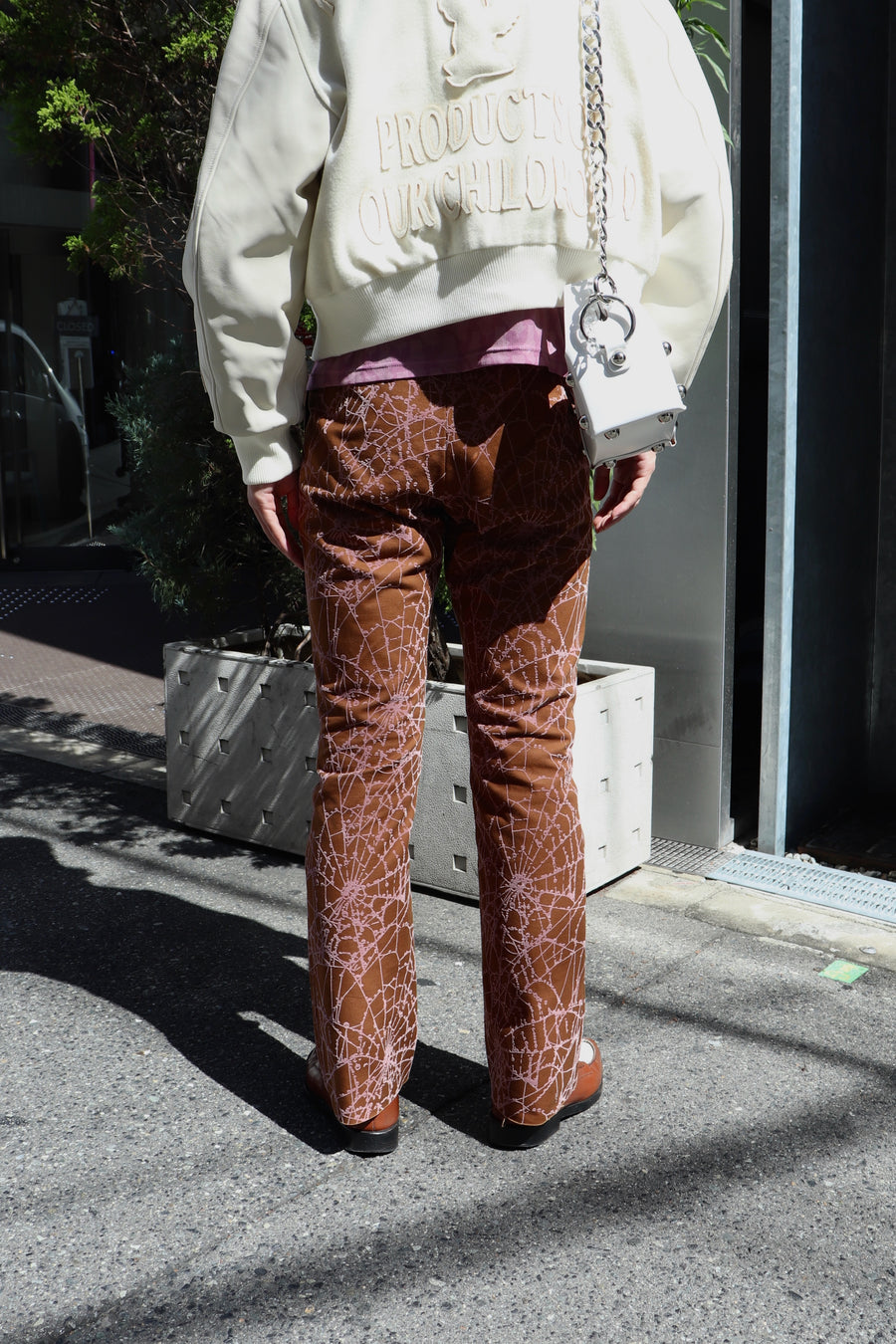 MASU  FLOCKY WEB FLARE PANTS(BROWN)