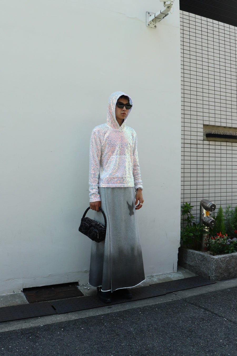 MASU  SWEAT LONG SKIRT(GRAY)