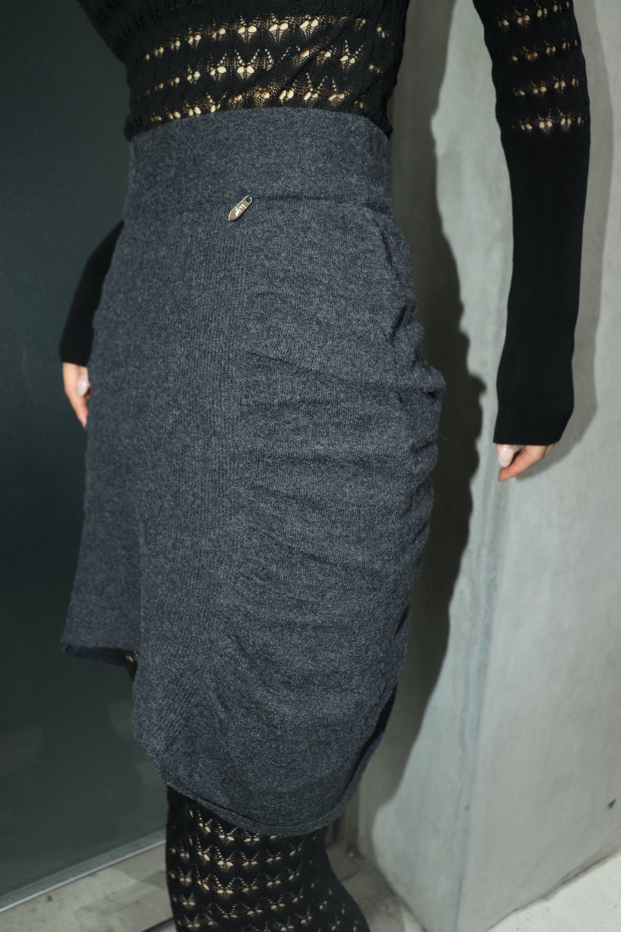 JUUKIFF  GATHERED SKIRT IN WOOL