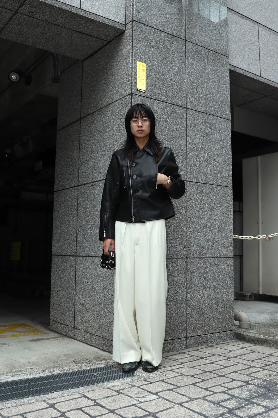 MASU  TUCKED WIDE TROUSERS(WHITE)