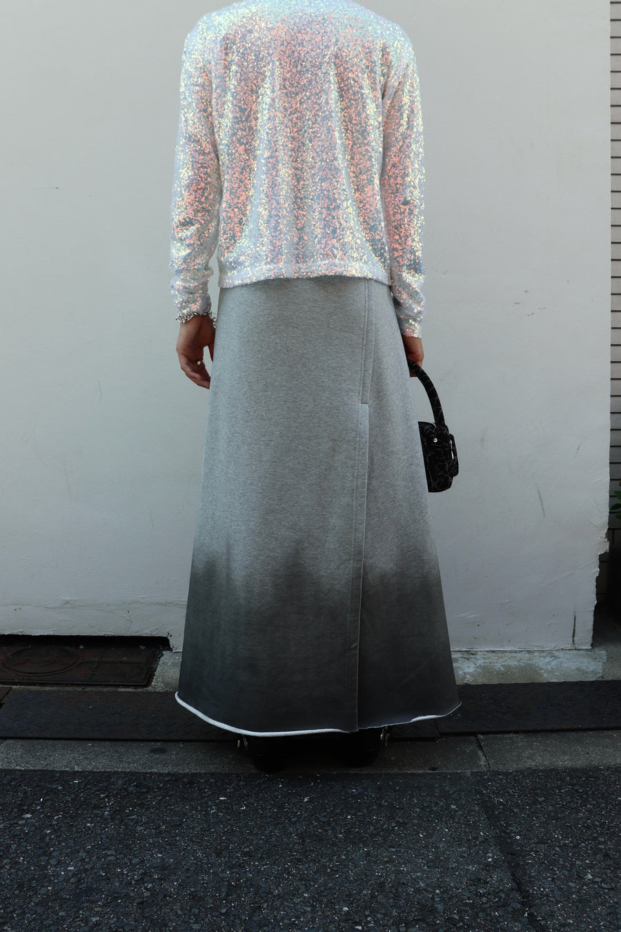 MASU  SWEAT LONG SKIRT(GRAY)