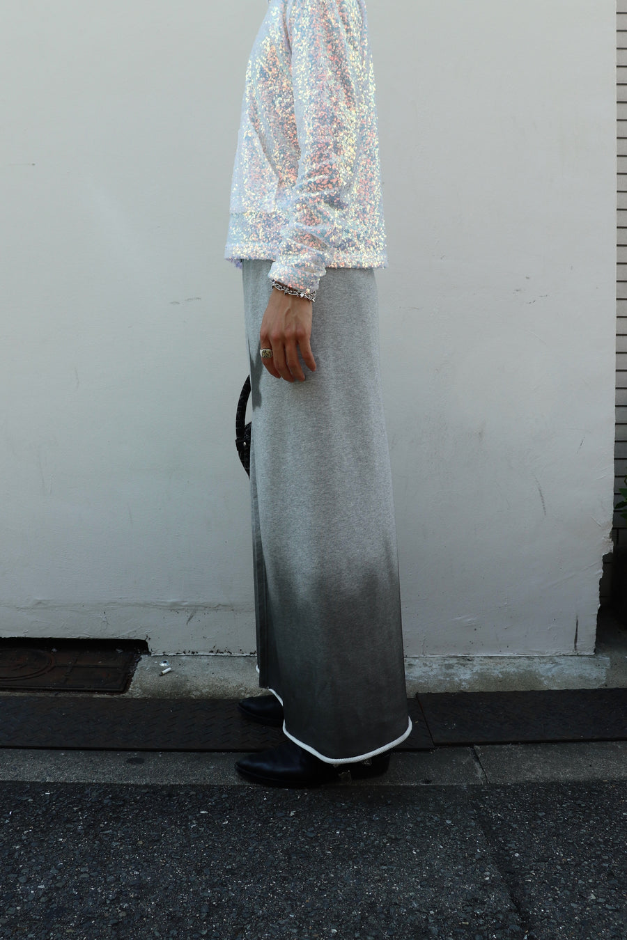 MASU  SWEAT LONG SKIRT(GRAY)