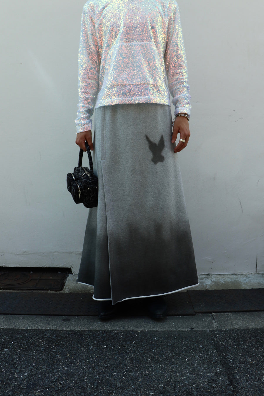 MASU  SWEAT LONG SKIRT(GRAY)