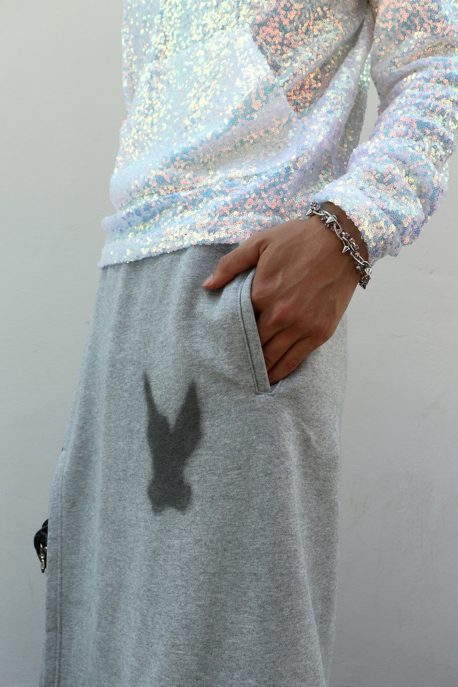 MASU  SWEAT LONG SKIRT(GRAY)