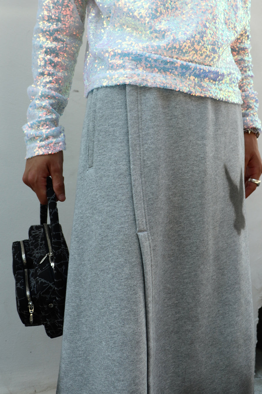 MASU  SWEAT LONG SKIRT(GRAY)