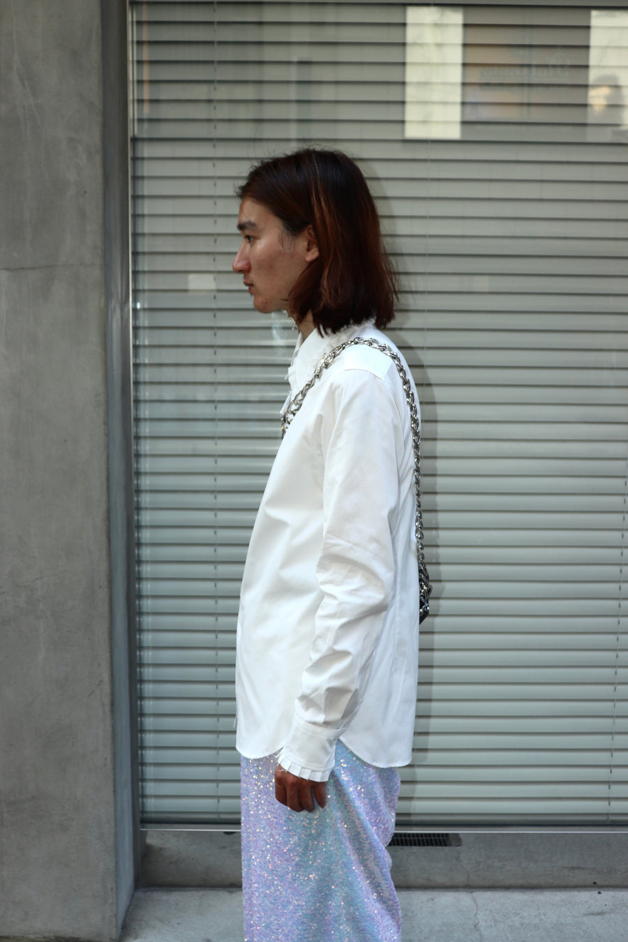 MASU  FRILL DRESS SHIRT(WHITE)