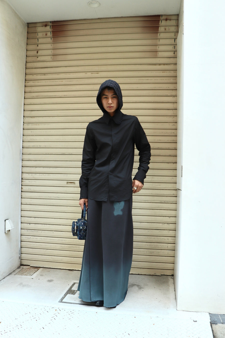 MASU  SWEAT LONG SKIRT(BLACK)