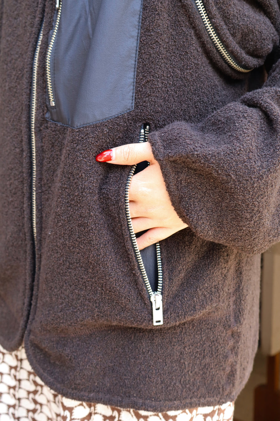 SUGARHILL  BOA ZIP JACKET(DARK BROWN)