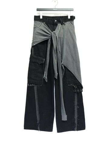 MINUS  Slash Seam Twist Cargo Jeans With Wrapped