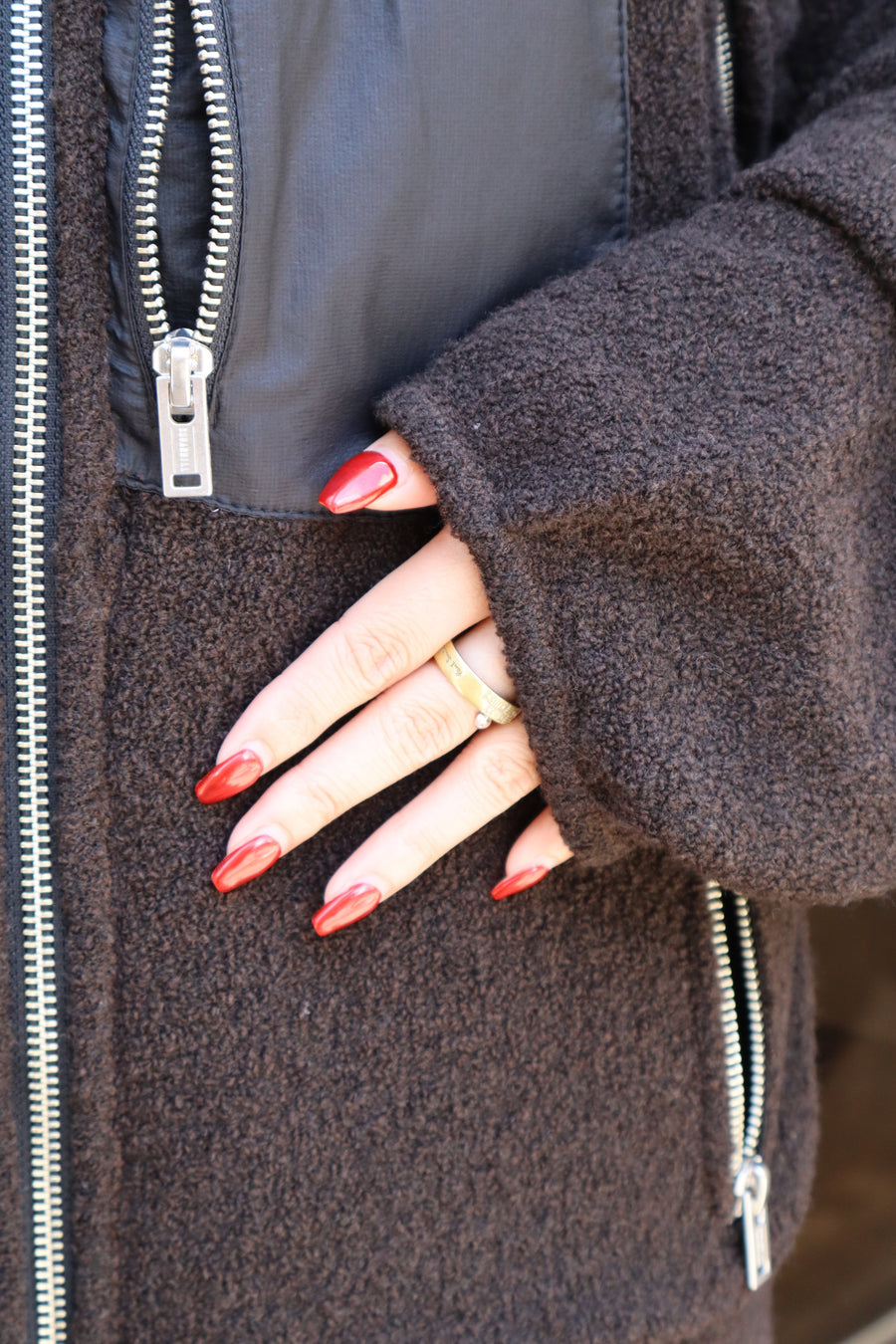 SUGARHILL  BOA ZIP JACKET(DARK BROWN)