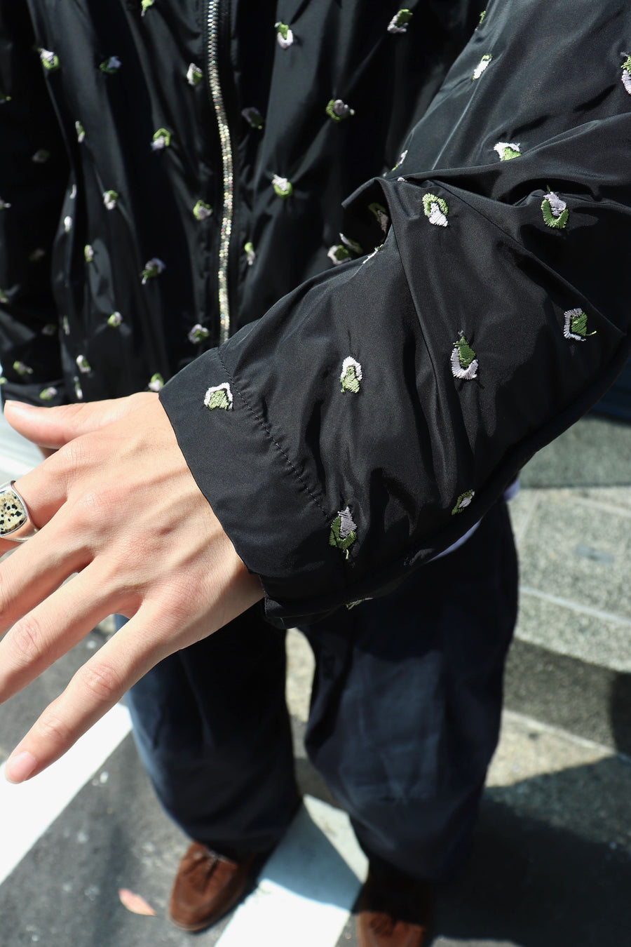 soe  All-Over Embroidered Hooded Jacket