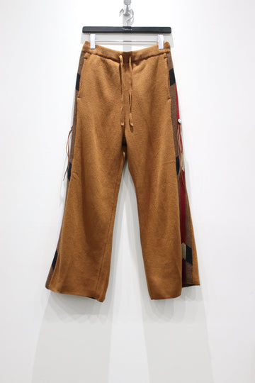 Children of the discordance  2023aw 7G ARROW STRIPE KNIT TROUSERS(BROWN)