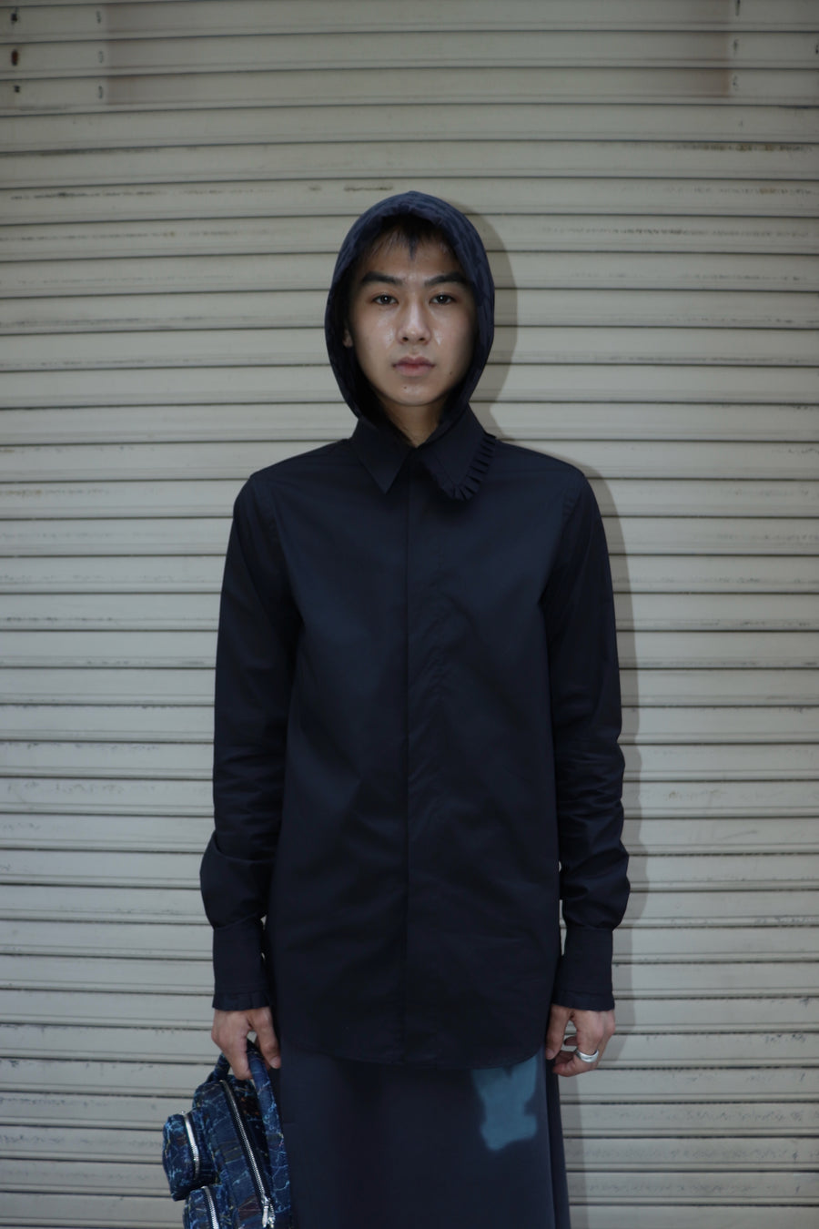 MASU  FRILL DRESS SHIRT(BLACK)