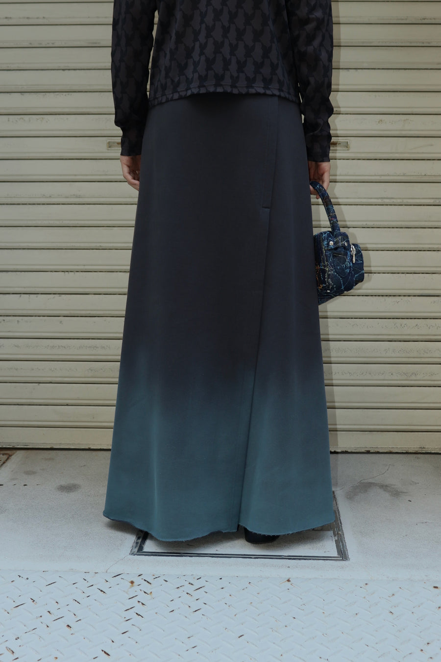 MASU  SWEAT LONG SKIRT(BLACK)