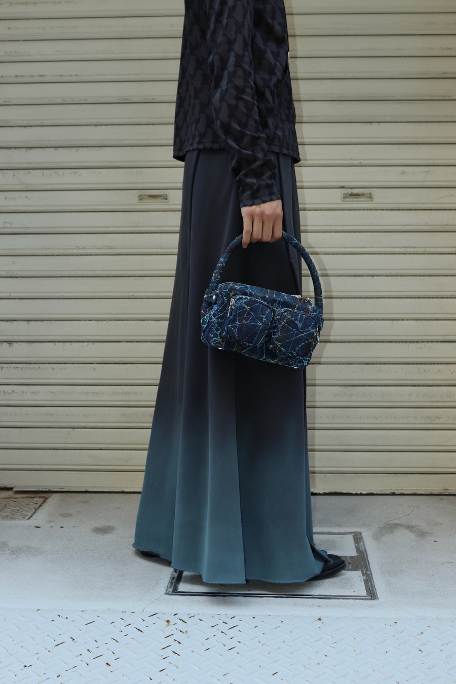 MASU  SWEAT LONG SKIRT(BLACK)