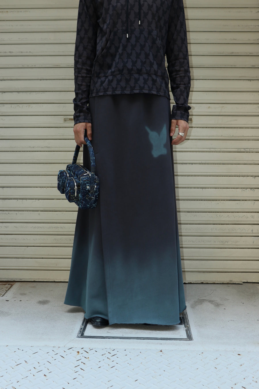 MASU  SWEAT LONG SKIRT(BLACK)