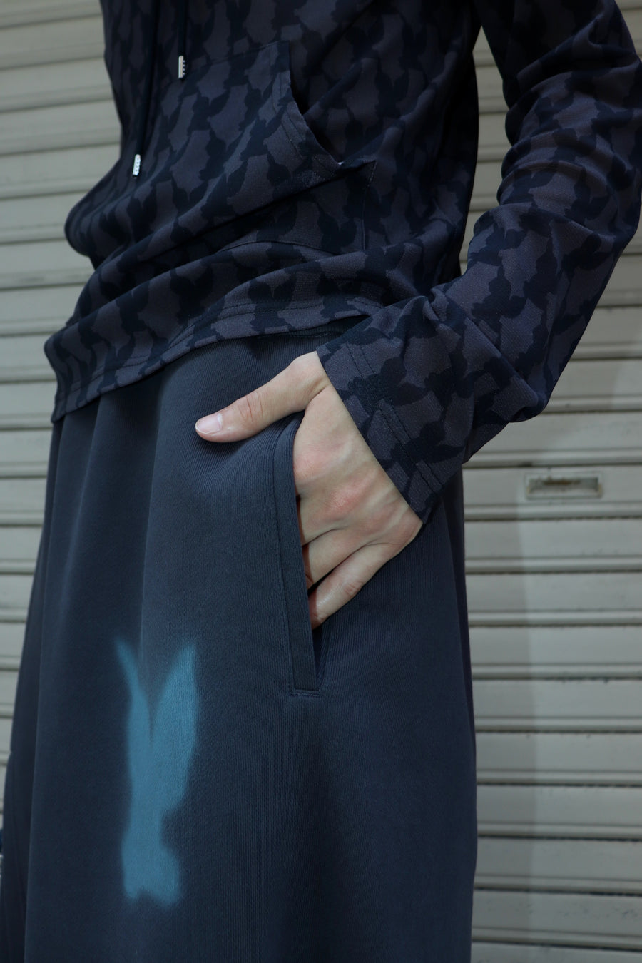 MASU  SWEAT LONG SKIRT(BLACK)