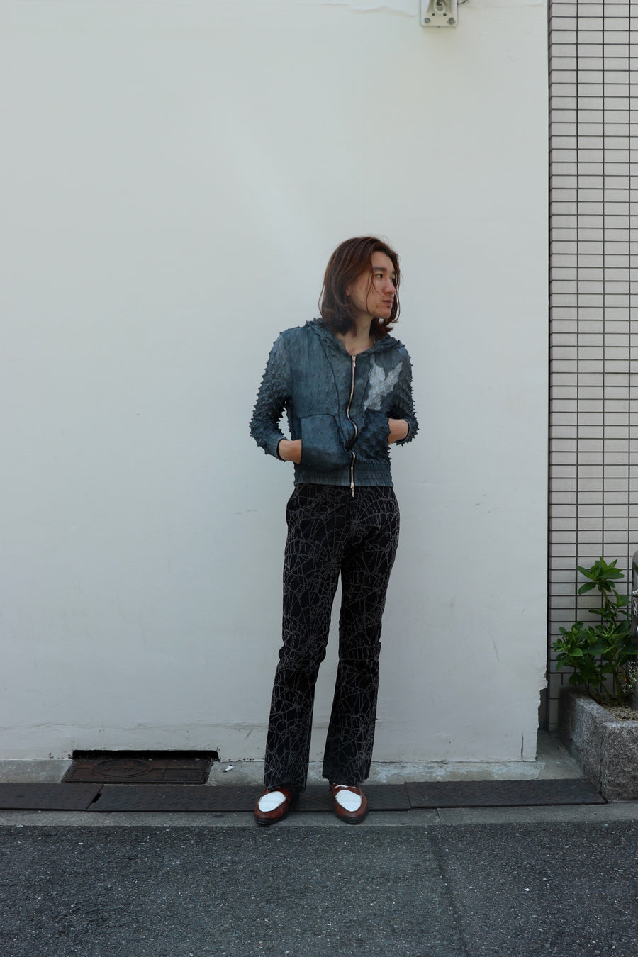 MASU  FLOCKY WEB FLARE PANTS(BLACK)