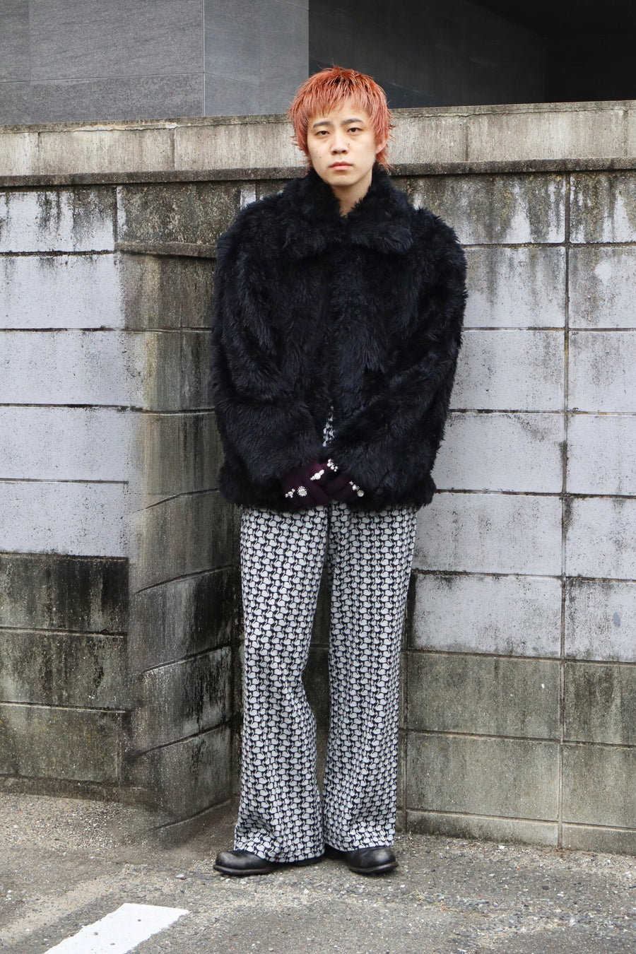 doublet  KNIT GLOVES WITH RINGS(PURPLE)