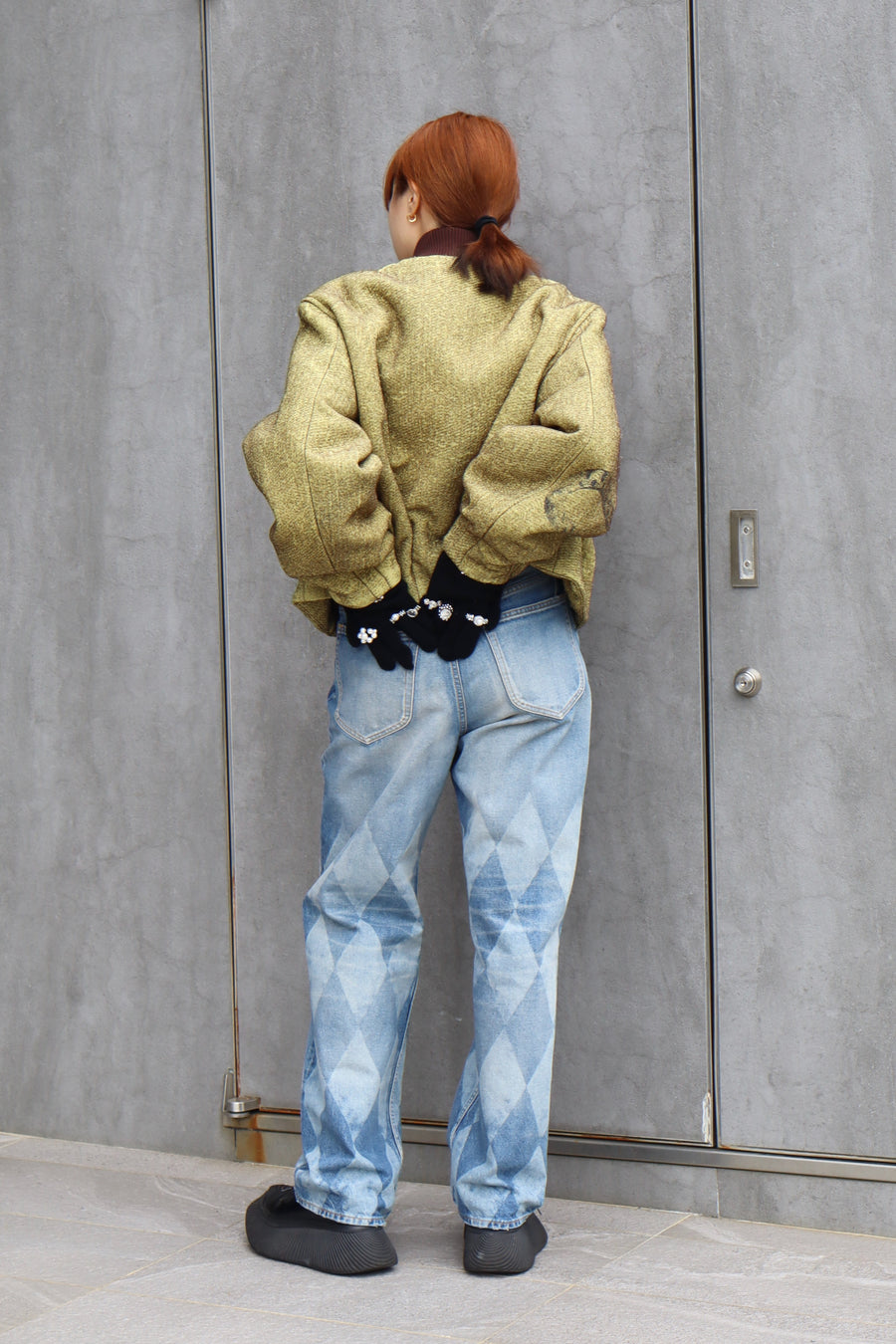 doublet  KNIT GLOVES WITH RINGS(BLACK)