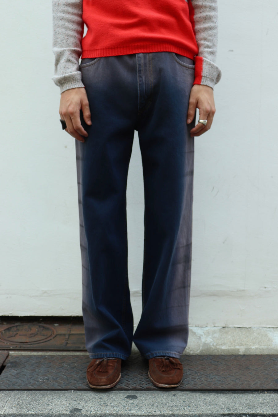 ECKHAUS LATTA  WIDE LEG JEAN(WRINKLE)