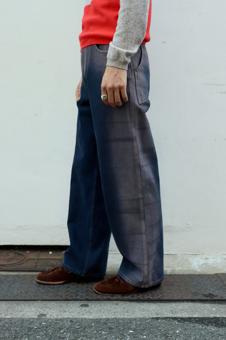 ECKHAUS LATTA  WIDE LEG JEAN(WRINKLE)