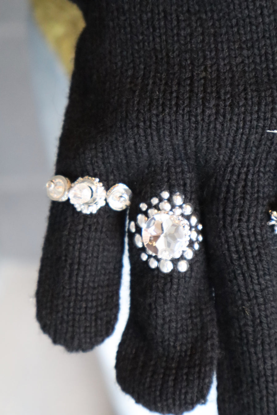 doublet  KNIT GLOVES WITH RINGS(BLACK)