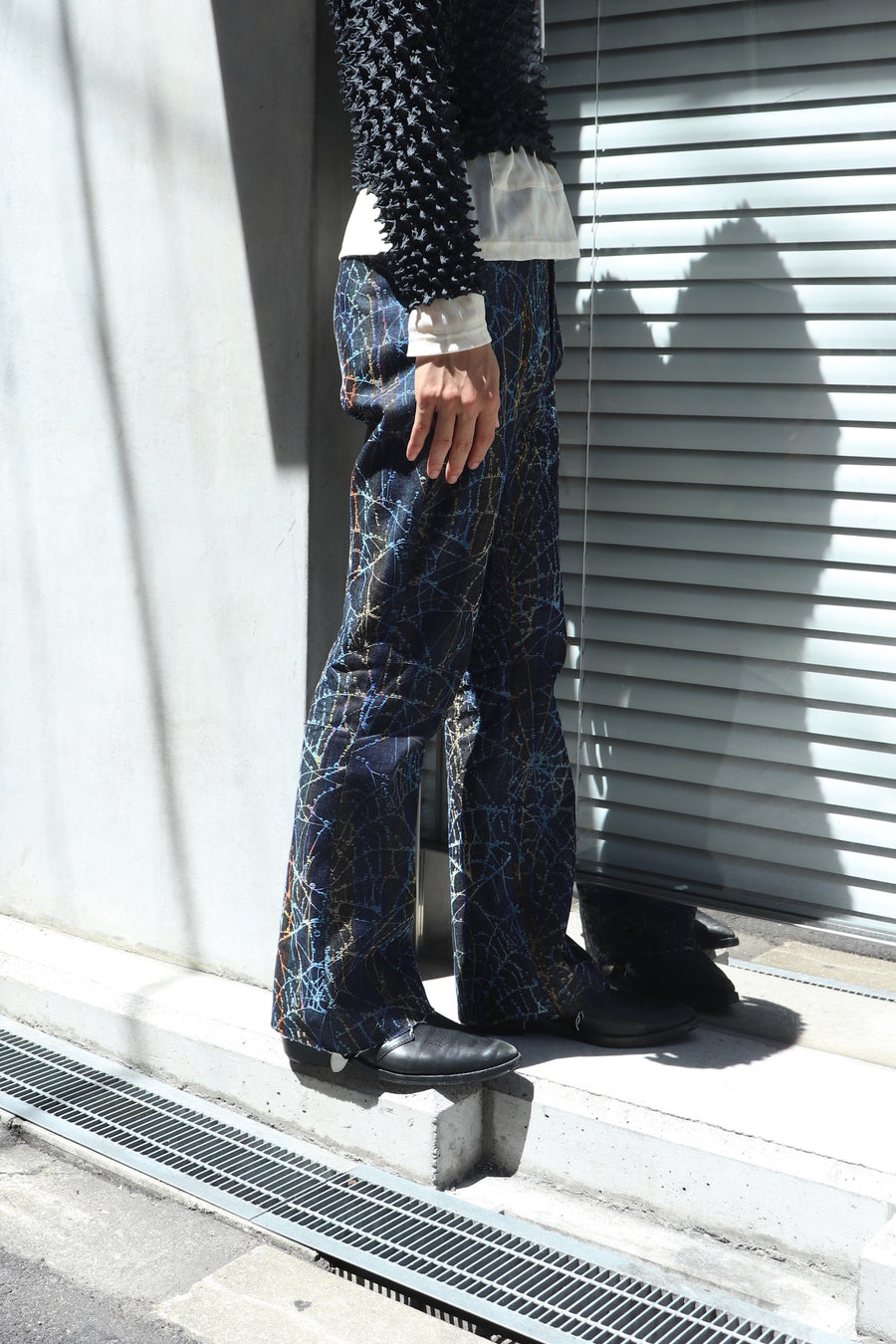 MASU  FLOCKY RAINBOW WEB FLARE PANTS