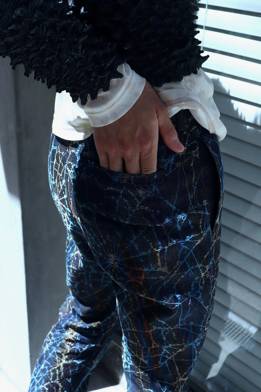 MASU  FLOCKY RAINBOW WEB FLARE PANTS