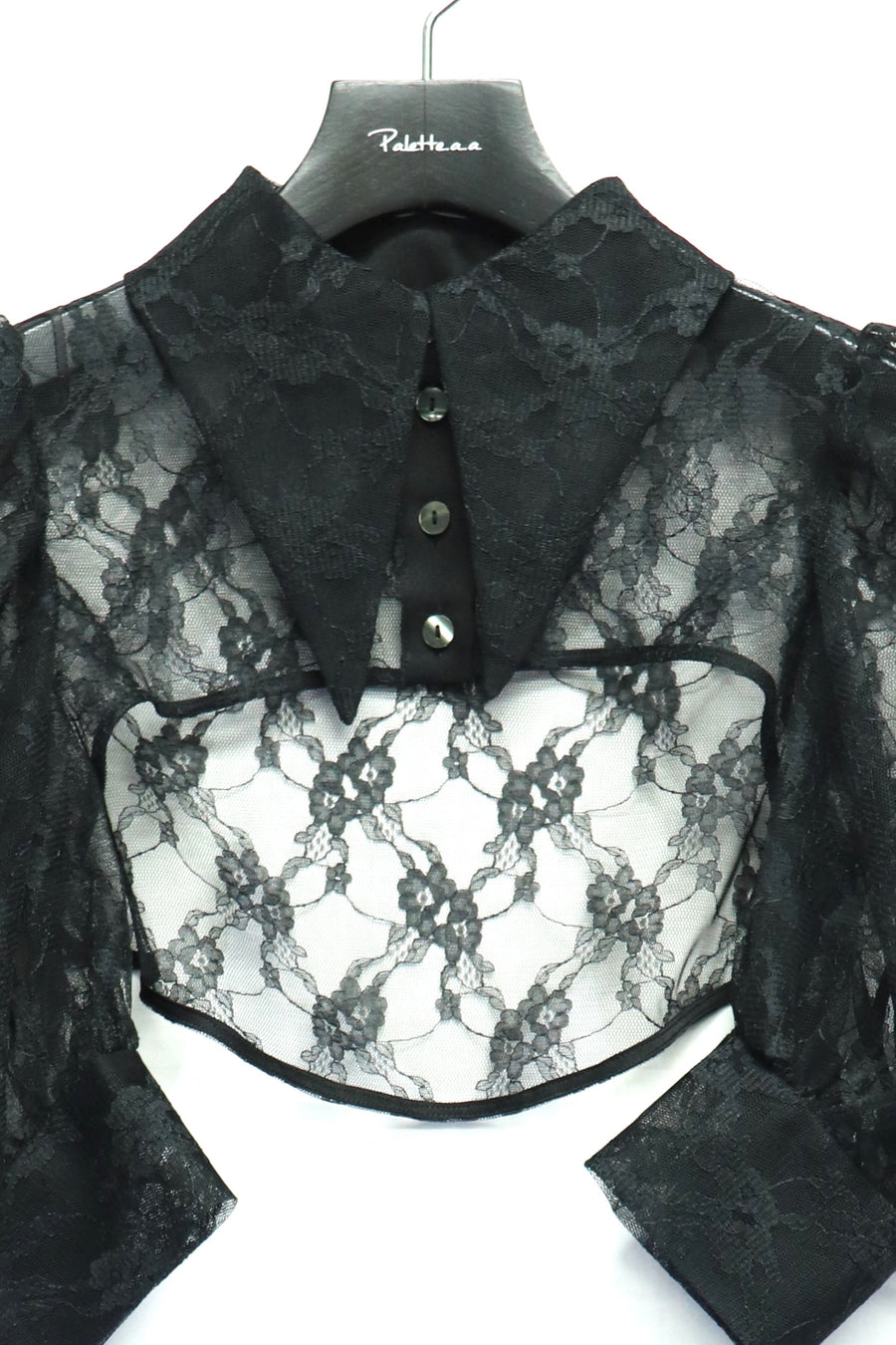 SHIORI MIKATA  over collar shirt bolero(BLACK)