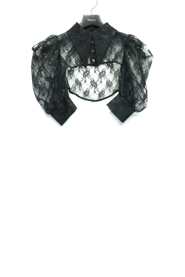 SHIORI MIKATA  over collar shirt bolero(BLACK)