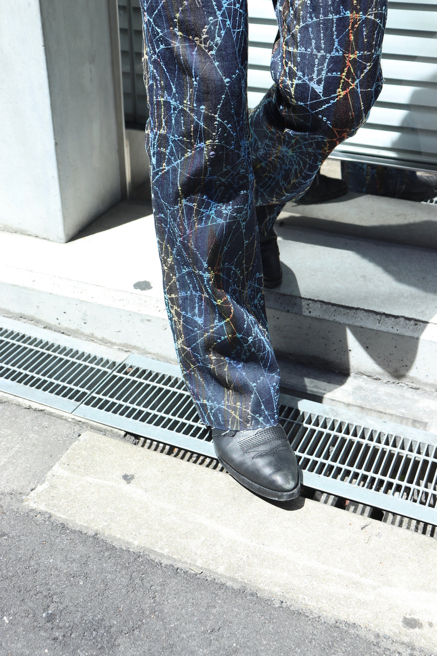 MASU  FLOCKY RAINBOW WEB FLARE PANTS