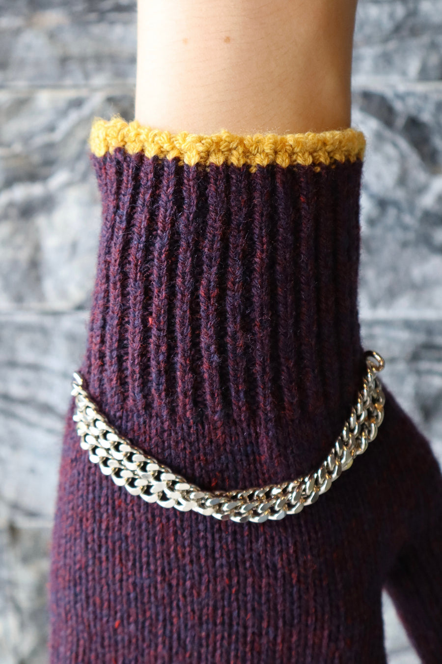 doublet  KNIT GLOVES WITH RINGS(PURPLE)