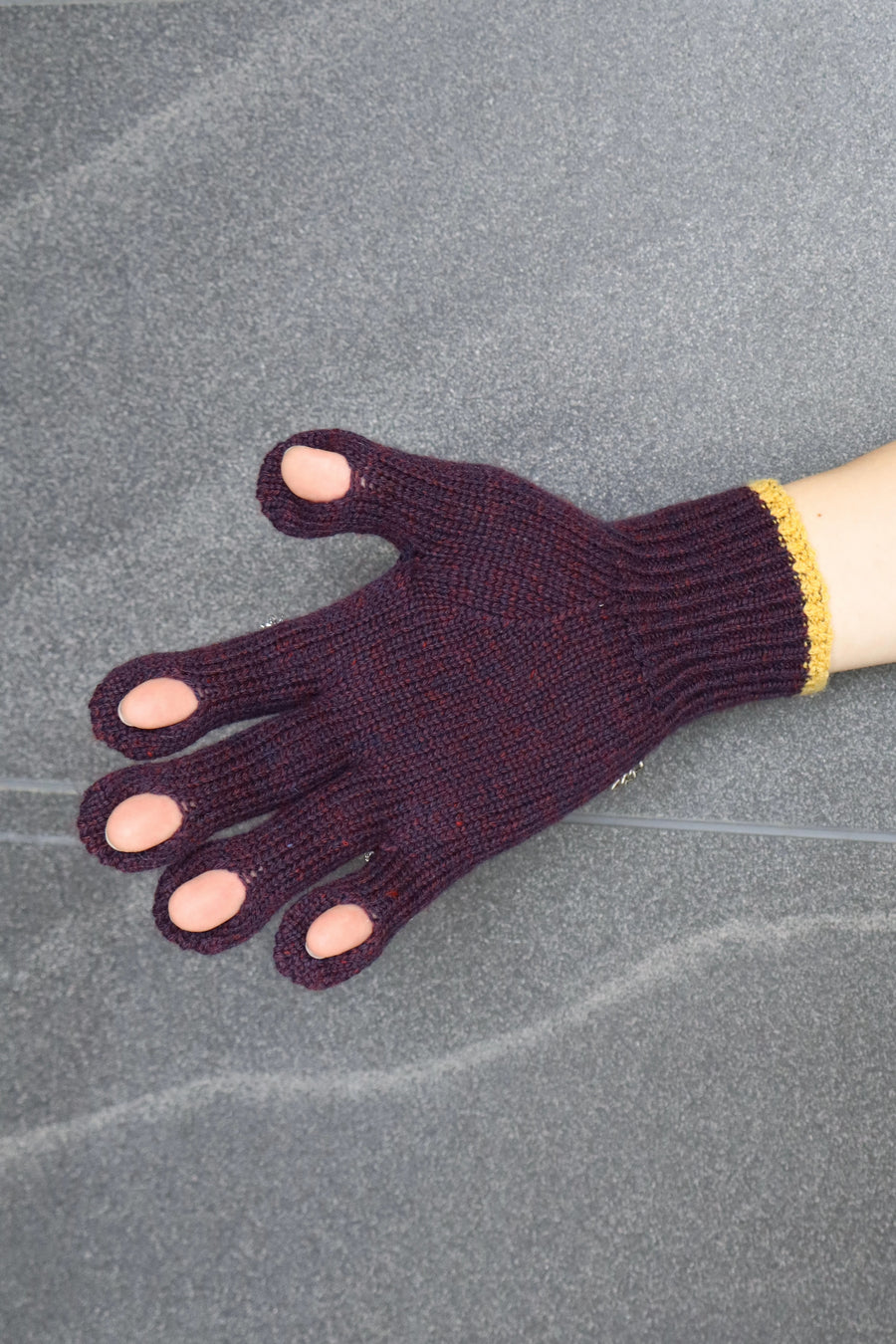 doublet  KNIT GLOVES WITH RINGS(PURPLE)