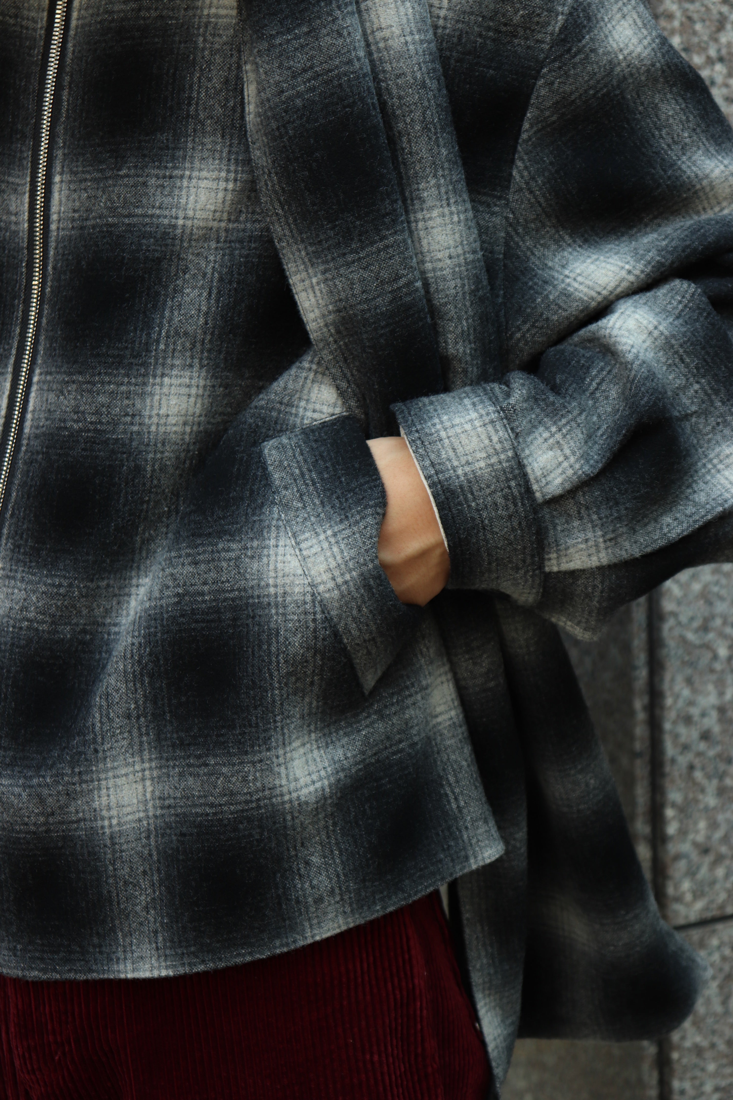 soe(ソーイ)のOmbre Check Short Jacket with Scarf(ジャケット)の通販｜PALETTE art  aliveのオンラインショップ – PALETTE art alive ONLINE STORE