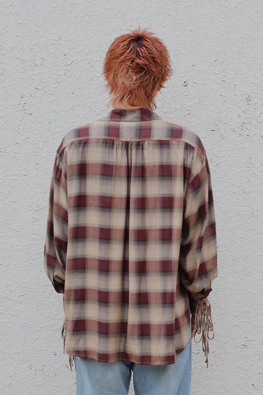 SUGARHILL  PLAID STRING SHIRTS(WINE RED)