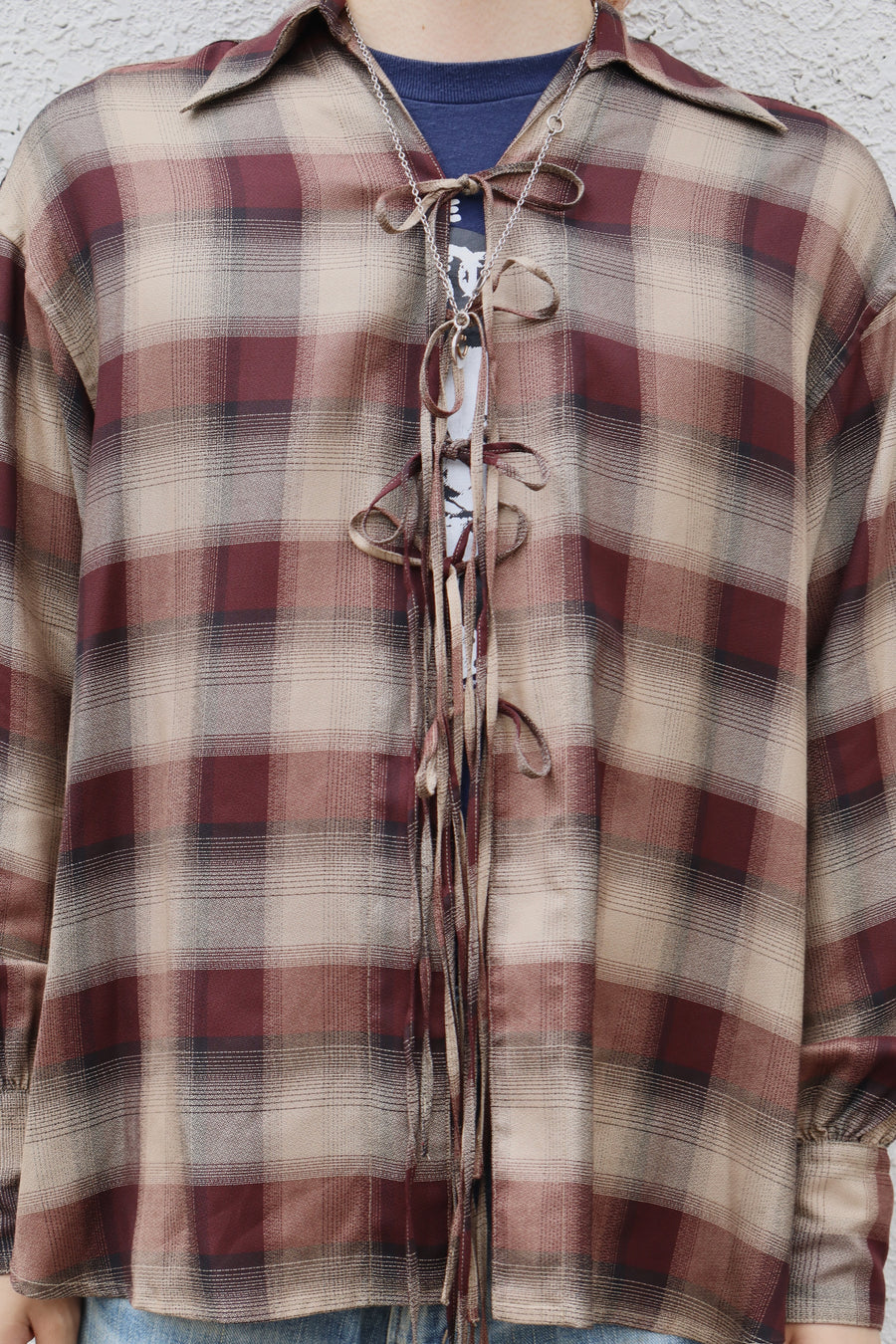 SUGARHILL  PLAID STRING SHIRTS(WINE RED)